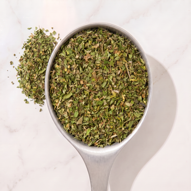 Peppermint Herbal Tea in a measuring scoop